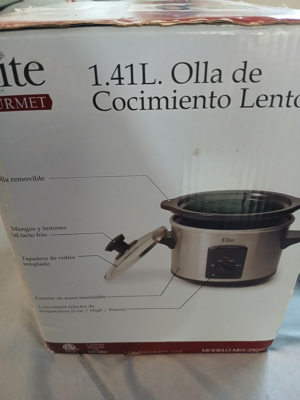 Elite Gourmet 1.5 Qt Slow Cooker Stainless Steel NIB MST-250XS - Picture 3 of 7